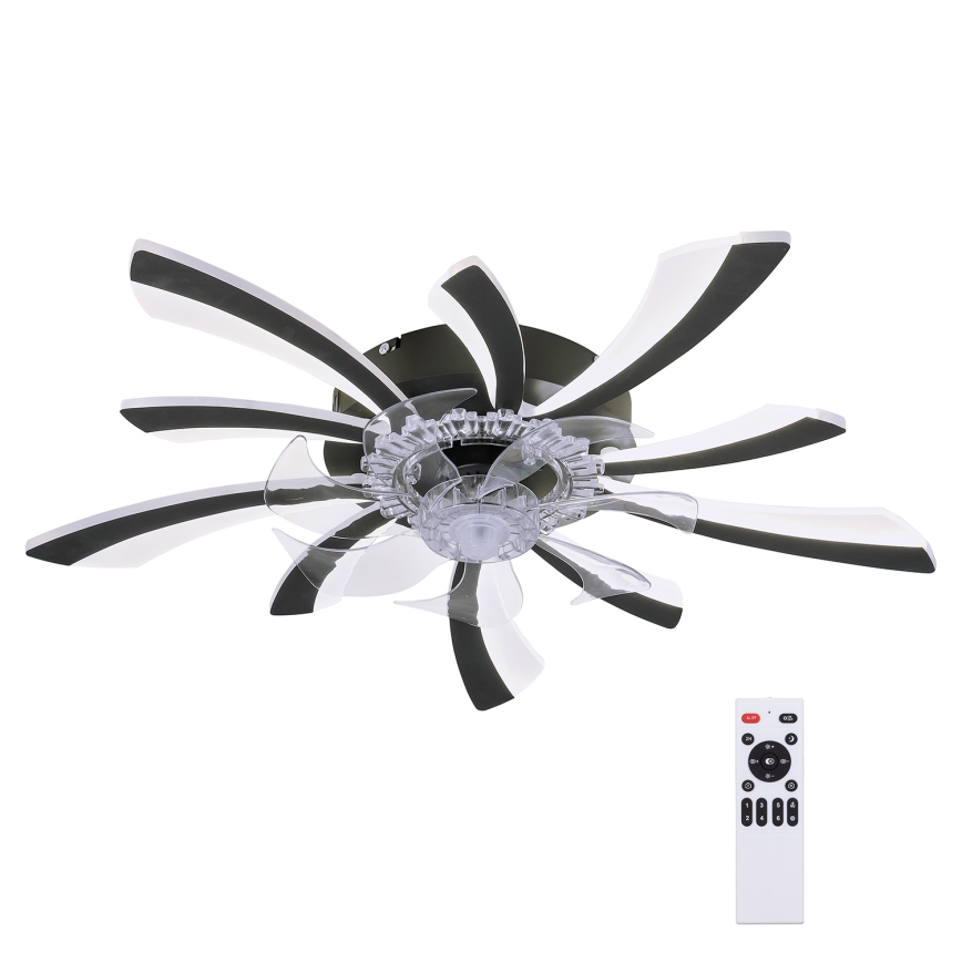 Brilagi - LED Himmennettävä kattovalaisin tuulettimella LED/50W/230V 3000-6500K musta + kauko-ohjaus