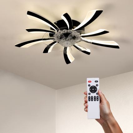 Brilagi - LED Himmennettävä kattovalaisin tuulettimella LED/50W/230V 3000-6500K musta + kauko-ohjaus