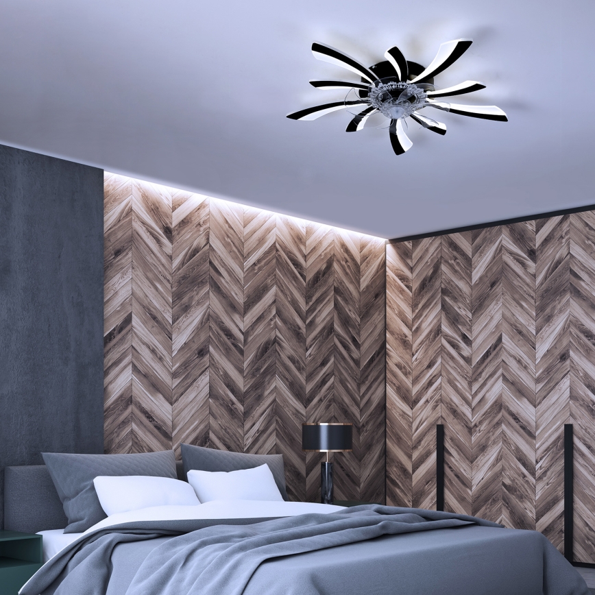 Brilagi - LED Himmennettävä kattovalaisin tuulettimella LED/50W/230V 3000-6500K musta + kauko-ohjaus