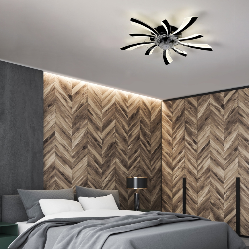 Brilagi - LED Himmennettävä kattovalaisin tuulettimella LED/50W/230V 3000-6500K musta + kauko-ohjaus