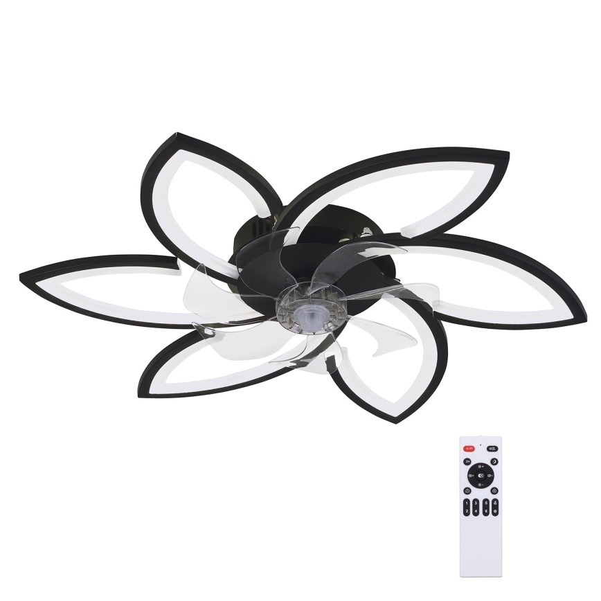Brilagi - LED Himmennettävä kattovalaisin tuulettimella LED/50W/230V 3000-6500K musta + kauko-ohjaus
