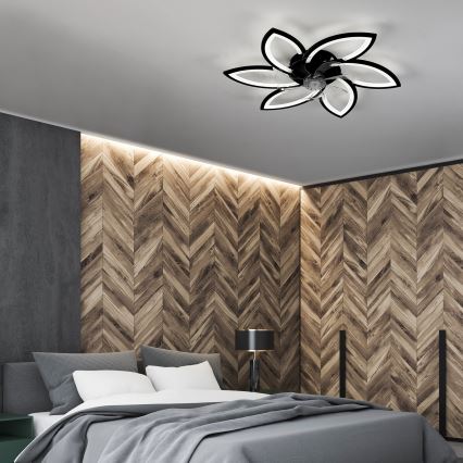 Brilagi - LED Himmennettävä kattovalaisin tuulettimella LED/50W/230V 3000-6500K musta + kauko-ohjaus