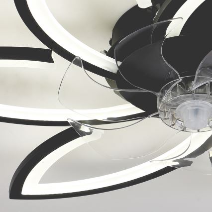 Brilagi - LED Himmennettävä kattovalaisin tuulettimella LED/50W/230V 3000-6500K musta + kauko-ohjaus