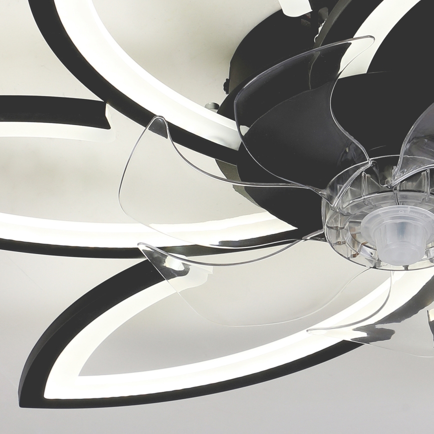 Brilagi - LED Himmennettävä kattovalaisin tuulettimella LED/50W/230V 3000-6500K musta + kauko-ohjaus