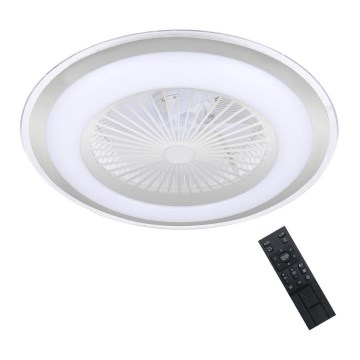 Brilagi - LED Himmennettävä valo tuulettimella RONDA LED/48W/230V 3000-6000K hopea + kaukosäädin