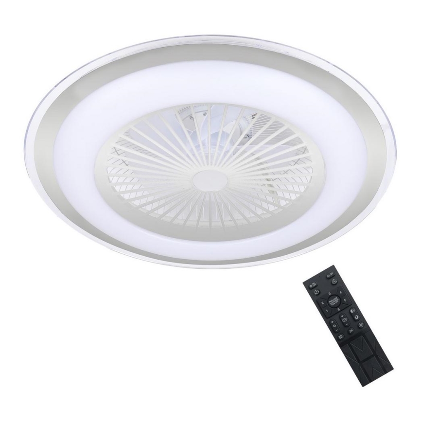 Brilagi - LED Himmennettävä valo tuulettimella RONDA LED/48W/230V 3000-6000K hopea + kaukosäädin