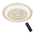 Brilagi - LED Himmennettävä valo tuulettimella RONDA LED/48W/230V 3000-6000K kulta + kaukosäädin