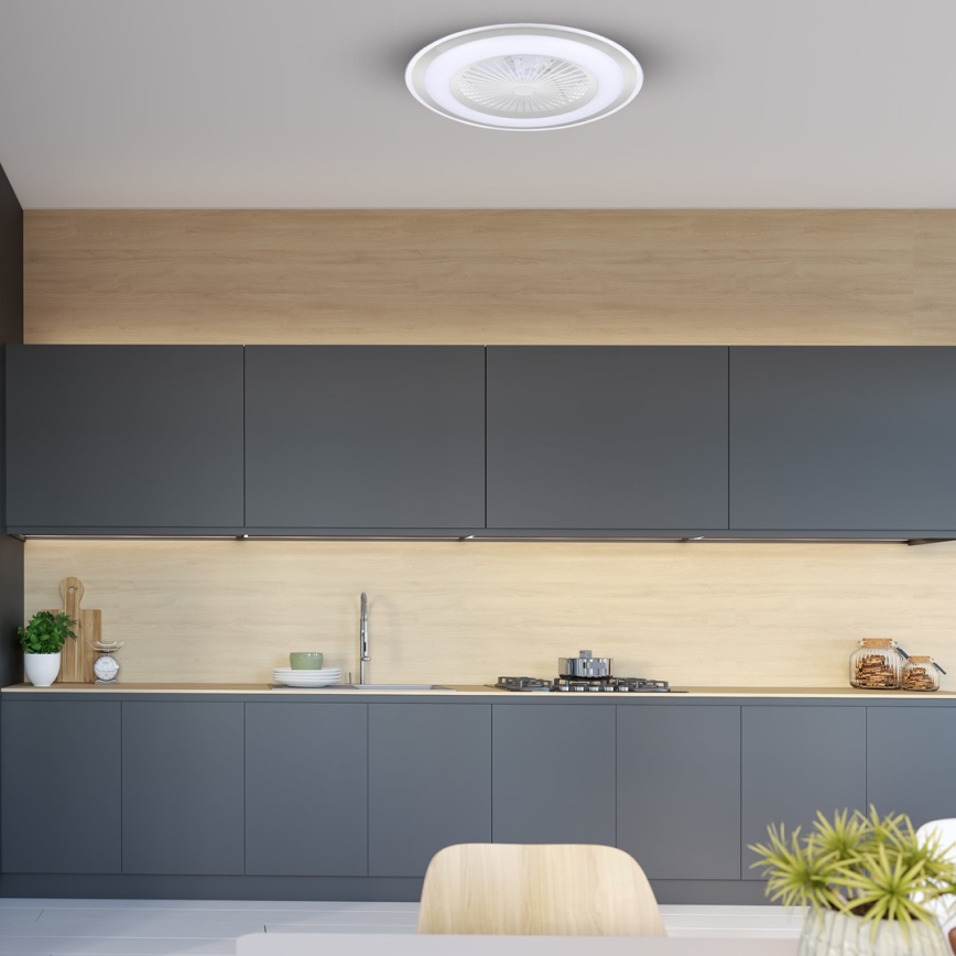 Brilagi - LED Himmennettävä valo tuulettimella RONDA LED/48W/230V 3000-6000K hopea + kaukosäädin