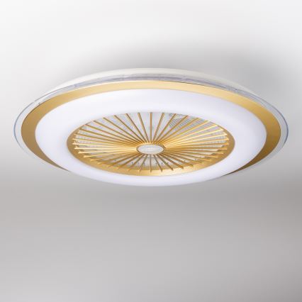 Brilagi - LED Himmennettävä valo tuulettimella RONDA LED/48W/230V 3000-6000K kulta + kaukosäädin