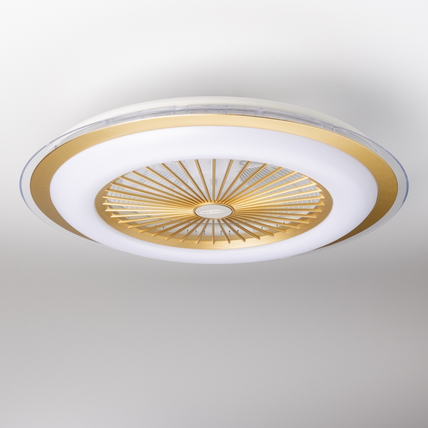 Brilagi - LED Himmennettävä valo tuulettimella RONDA LED/48W/230V 3000-6000K kulta + kaukosäädin
