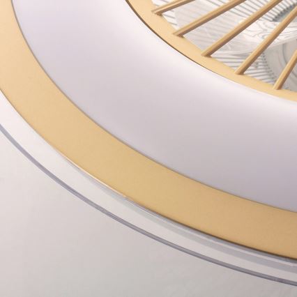 Brilagi - LED Himmennettävä valo tuulettimella RONDA LED/48W/230V 3000-6000K kulta + kaukosäädin