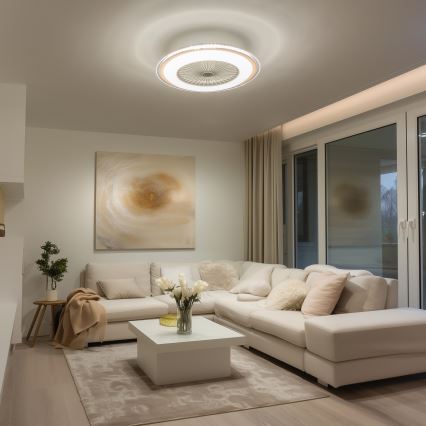 Brilagi - LED Himmennettävä valo tuulettimella RONDA LED/48W/230V 3000-6000K valkoinen + kaukosäädin