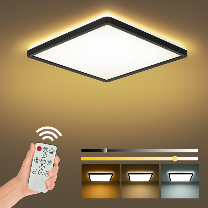 Brilagi - Himmennettävä LED-kattovalaisin ULTRA SLIM LED/18W/230V 2700-6500K 30x30 cm musta + kauko-ohjaus