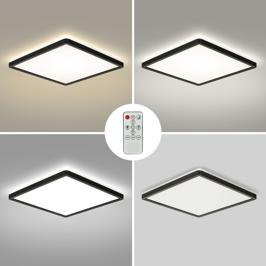 Brilagi - Himmennettävä LED-kattovalaisin ULTRA SLIM LED/18W/230V 2700-6500K 30x30 cm musta + kauko-ohjaus