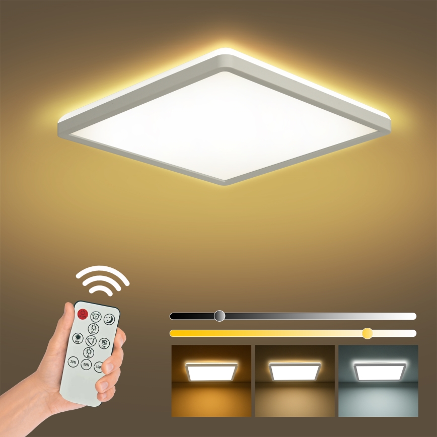 Brilagi - Himmennettävä LED-kattovalaisin ULTRA SLIM LED/18W/230V 2700-6500K 30x30 cm valkoinen + kauko-ohjaus