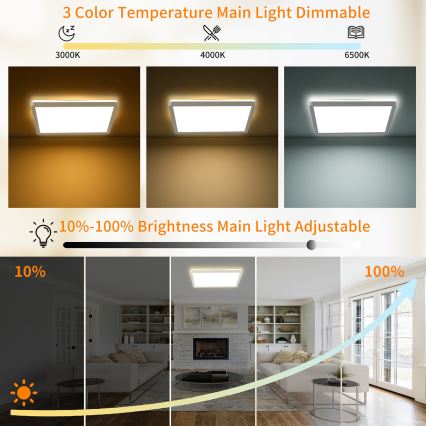Brilagi - Himmennettävä LED-kattovalaisin ULTRA SLIM LED/18W/230V 2700-6500K 30x30 cm valkoinen + kauko-ohjaus