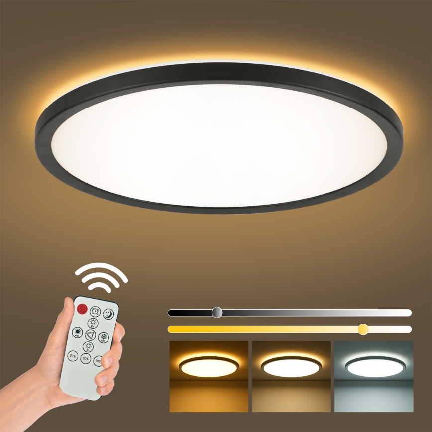 Brilagi - Himmennettävä LED-kattovalaisin ULTRA SLIM LED/24W/230V 2700-6500K halkaisija 42 cm musta + kauko-ohjaus