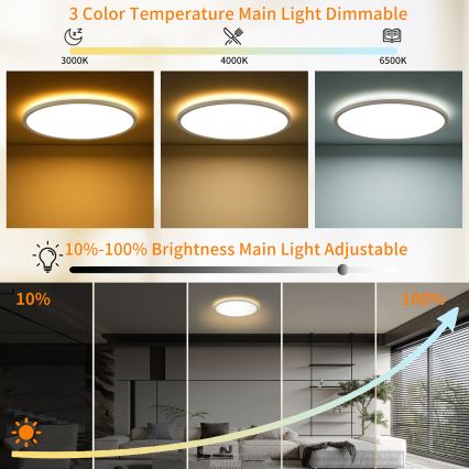 Brilagi - Himmennettävä LED-kattovalaisin ULTRA SLIM LED/24W/230V 2700-6500K halkaisija 42 cm valkoinen + kauko-ohjaus