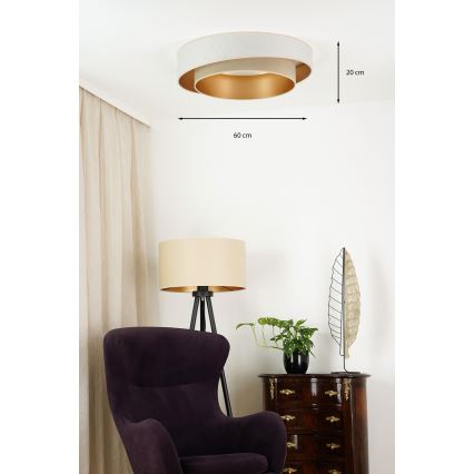 Brilagi - Himmennettävä LED-kattovalaisin VEGAS SHINE LED/24W/230V halkaisija 60 cm 3000/4000/6500K kerma/beige + kauko-ohjaus