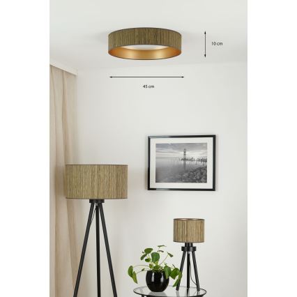 Brilagi - Himmennettävä LED-kattovalaisin VEGAS SHINE LED/24W/230V 3000/4000/6500K olki ruskea/kulta + kauko-ohjaus