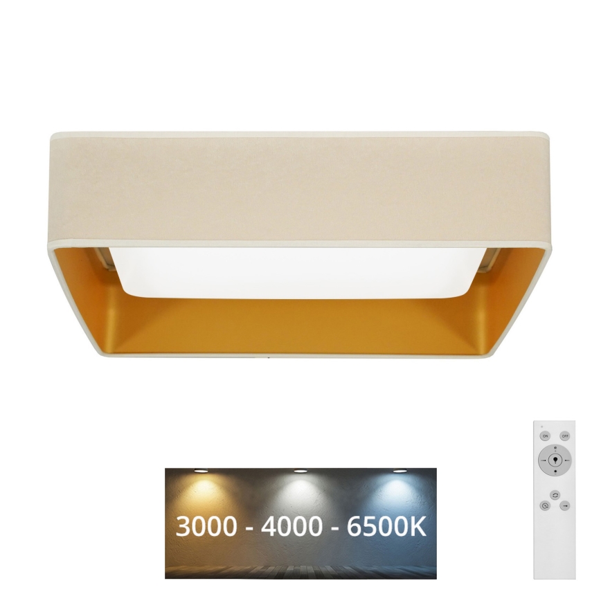 Brilagi - Himmennettävä LED-kattovalaisin VELVET SQUARE LED/24W/230V 3000/4000/6500K + kauko-ohjaus kerma