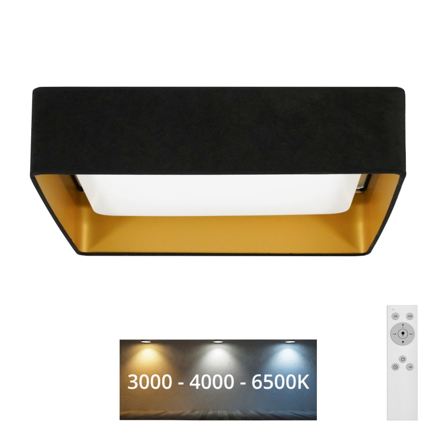 Brilagi - Himmennettävä LED-kattovalaisin VELVET SQUARE LED/24W/230V 3000/4000/6500K + kauko-ohjaus musta