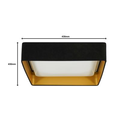 Brilagi - Himmennettävä LED-kattovalaisin VELVET SQUARE LED/24W/230V 3000/4000/6500K + kauko-ohjaus musta