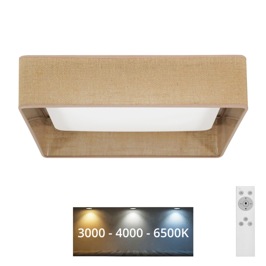Brilagi - Himmennettävä LED-kattovalaisin VELVET SQUARE LED/24W/230V 3000/4000/6500K + kauko-ohjaus ruskea