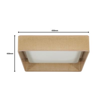 Brilagi - Himmennettävä LED-kattovalaisin VELVET SQUARE LED/24W/230V 3000/4000/6500K + kauko-ohjaus ruskea