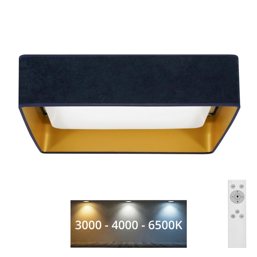 Brilagi - Himmennettävä LED-kattovalaisin VELVET SQUARE LED/24W/230V 3000/4000/6500K + kauko-ohjaus tummansininen