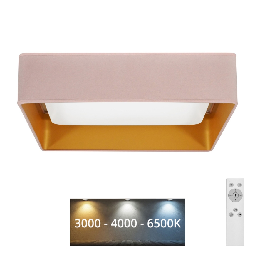 Brilagi - Himmennettävä LED-kattovalaisin VELVET SQUARE LED/24W/230V 3000/4000/6500K + kauko-ohjaus vaaleanpunainen