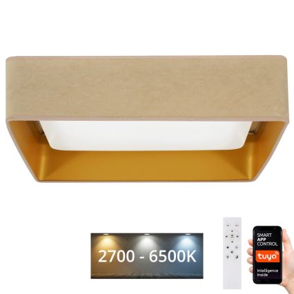 Brilagi - Himmennettävä LED-kattovalaisin VELVET SQUARE SMART LED/36W/230V 2700-6500K Wi-Fi Tuya + kauko-ohjaus beige