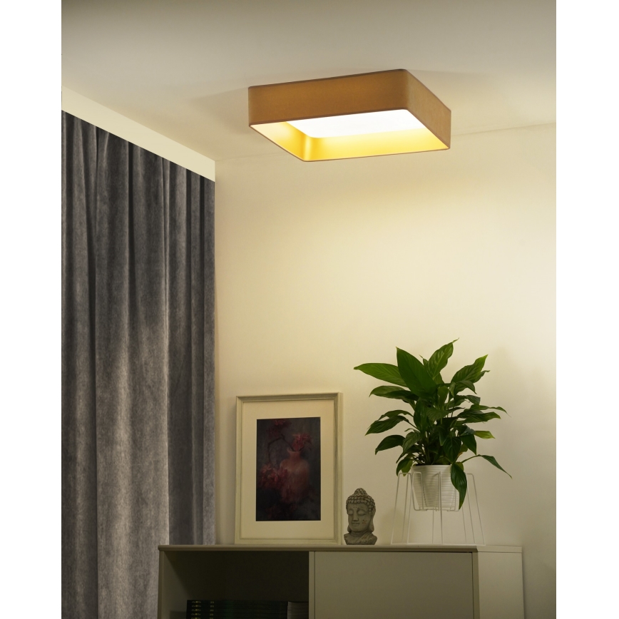 Brilagi - Himmennettävä LED-kattovalaisin VELVET SQUARE SMART LED/36W/230V 2700-6500K Wi-Fi Tuya + kauko-ohjaus beige