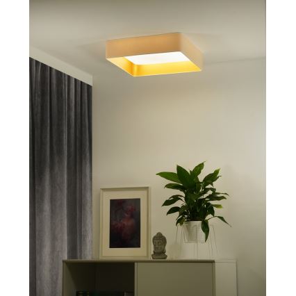 Brilagi - Himmennettävä LED-kattovalaisin VELVET SQUARE SMART LED/36W/230V 2700-6500K Wi-Fi Tuya + kauko-ohjaus kerma