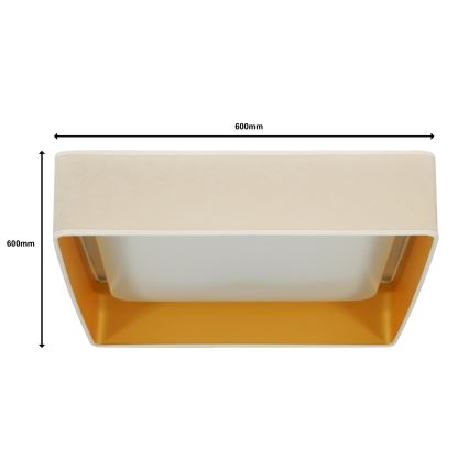 Brilagi - Himmennettävä LED-kattovalaisin VELVET SQUARE SMART LED/36W/230V 2700-6500K Wi-Fi Tuya + kauko-ohjaus kerma