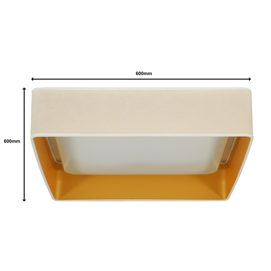 Brilagi - Himmennettävä LED-kattovalaisin VELVET SQUARE SMART LED/36W/230V 2700-6500K Wi-Fi Tuya + kauko-ohjaus kerma