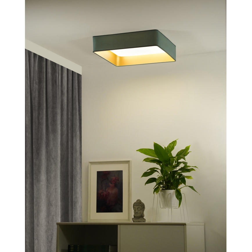Brilagi - Himmennettävä LED-kattovalaisin VELVET SQUARE SMART LED/36W/230V 2700-6500K Wi-Fi Tuya + kauko-ohjaus minttu