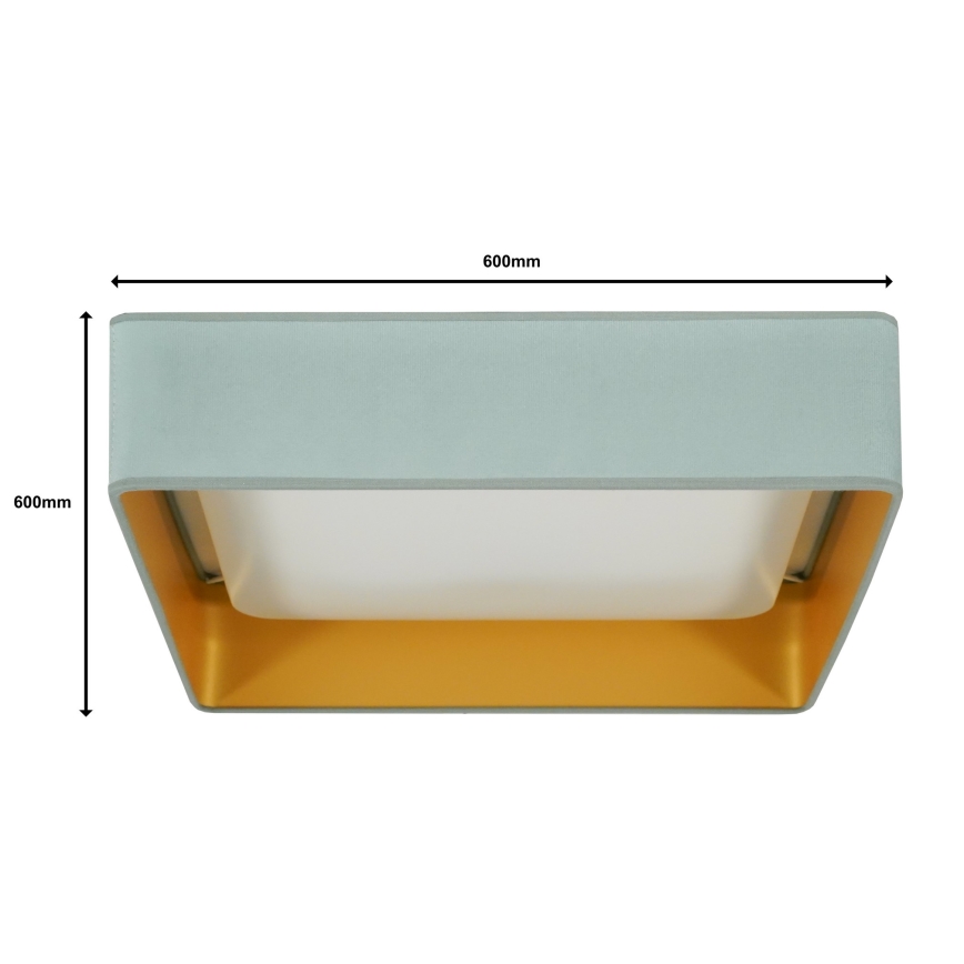 Brilagi - Himmennettävä LED-kattovalaisin VELVET SQUARE SMART LED/36W/230V 2700-6500K Wi-Fi Tuya + kauko-ohjaus minttu