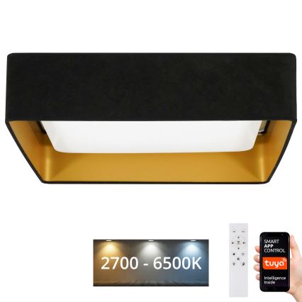 Brilagi - Himmennettävä LED-kattovalaisin VELVET SQUARE SMART LED/36W/230V 2700-6500K Wi-Fi Tuya + kauko-ohjaus musta