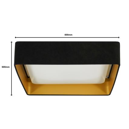Brilagi - Himmennettävä LED-kattovalaisin VELVET SQUARE SMART LED/36W/230V 2700-6500K Wi-Fi Tuya + kauko-ohjaus musta