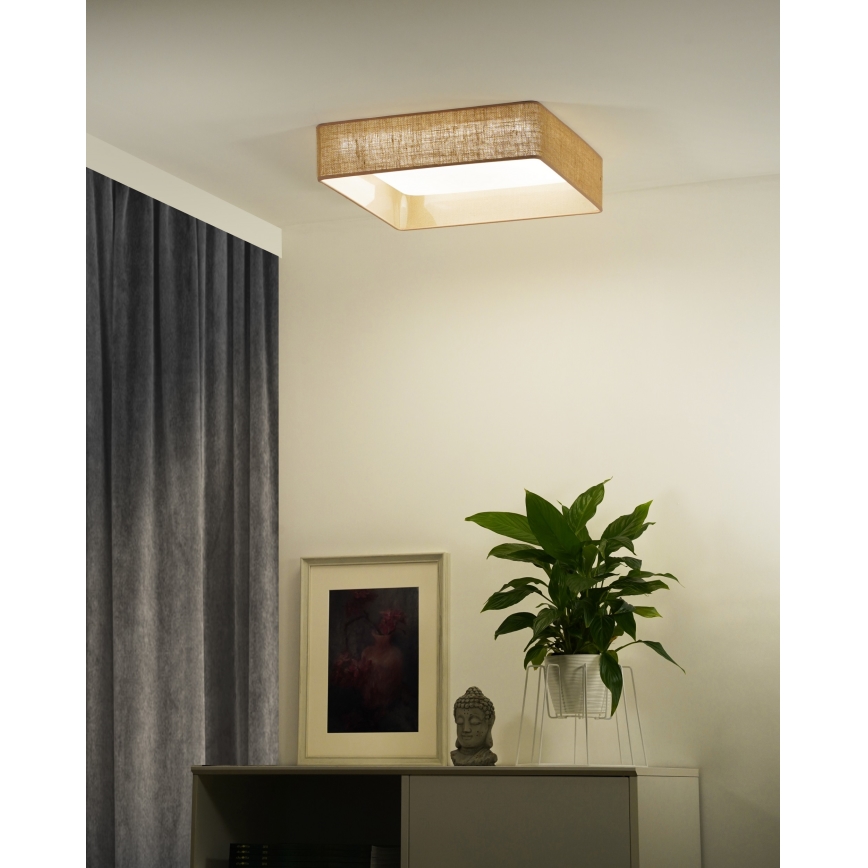 Brilagi - Himmennettävä LED-kattovalaisin VELVET SQUARE SMART LED/36W/230V 2700-6500K Wi-Fi Tuya + kauko-ohjaus ruskea