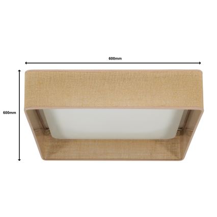 Brilagi - Himmennettävä LED-kattovalaisin VELVET SQUARE SMART LED/36W/230V 2700-6500K Wi-Fi Tuya + kauko-ohjaus ruskea