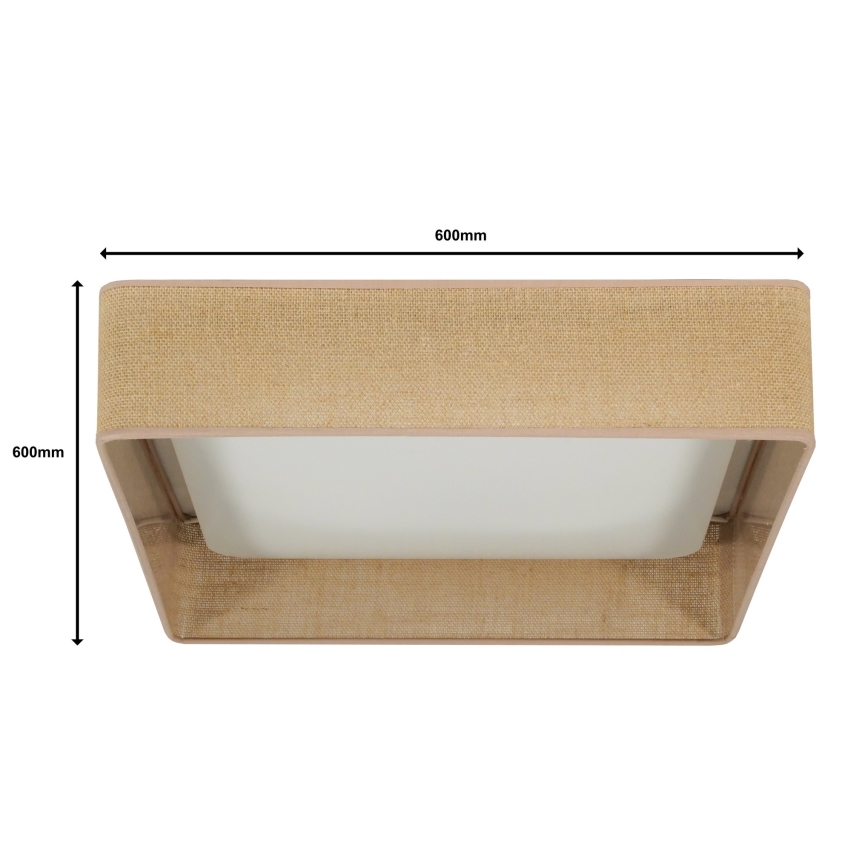 Brilagi - Himmennettävä LED-kattovalaisin VELVET SQUARE SMART LED/36W/230V 2700-6500K Wi-Fi Tuya + kauko-ohjaus ruskea