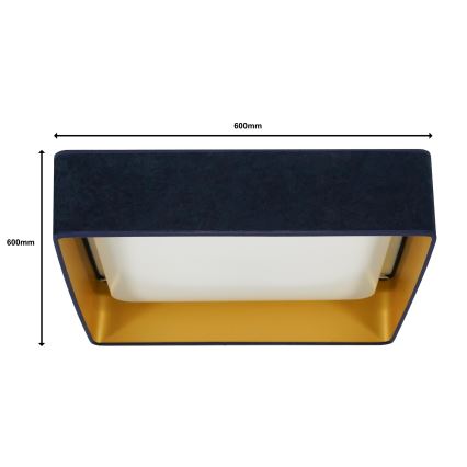 Brilagi - Himmennettävä LED-kattovalaisin VELVET SQUARE SMART LED/36W/230V 2700-6500K Wi-Fi Tuya + kauko-ohjaus tummansininen