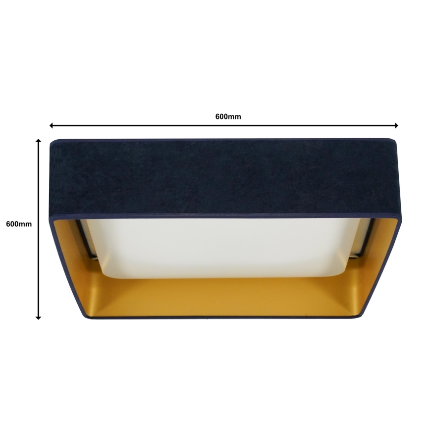 Brilagi - Himmennettävä LED-kattovalaisin VELVET SQUARE SMART LED/36W/230V 2700-6500K Wi-Fi Tuya + kauko-ohjaus tummansininen