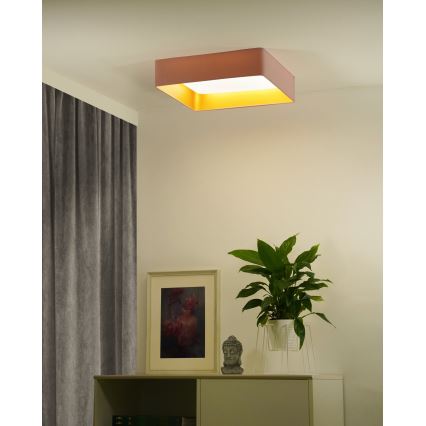 Brilagi - Himmennettävä LED-kattovalaisin VELVET SQUARE SMART LED/36W/230V 2700-6500K Wi-Fi Tuya + kauko-ohjaus vaaleanpunainen