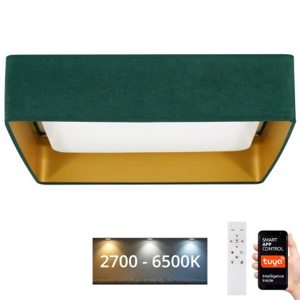Brilagi - Himmennettävä LED-kattovalaisin VELVET SQUARE SMART LED/36W/230V 2700-6500K Wi-Fi Tuya + kauko-ohjaus vihreä