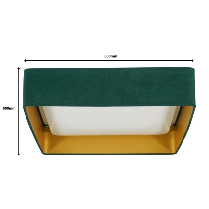 Brilagi - Himmennettävä LED-kattovalaisin VELVET SQUARE SMART LED/36W/230V 2700-6500K Wi-Fi Tuya + kauko-ohjaus vihreä