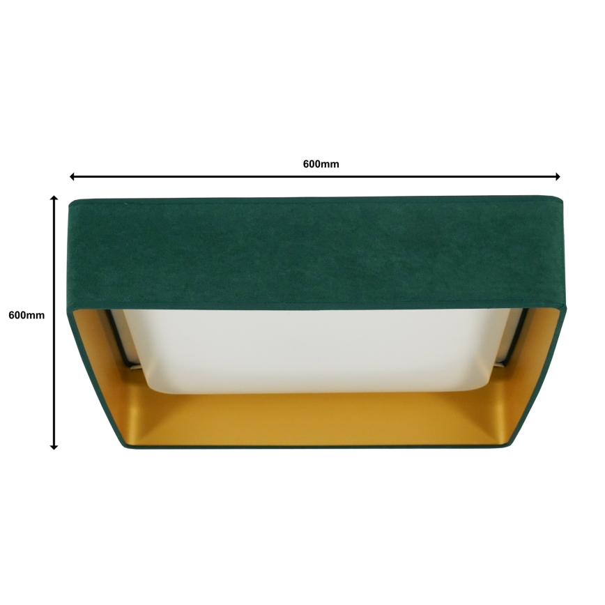 Brilagi - Himmennettävä LED-kattovalaisin VELVET SQUARE SMART LED/36W/230V 2700-6500K Wi-Fi Tuya + kauko-ohjaus vihreä