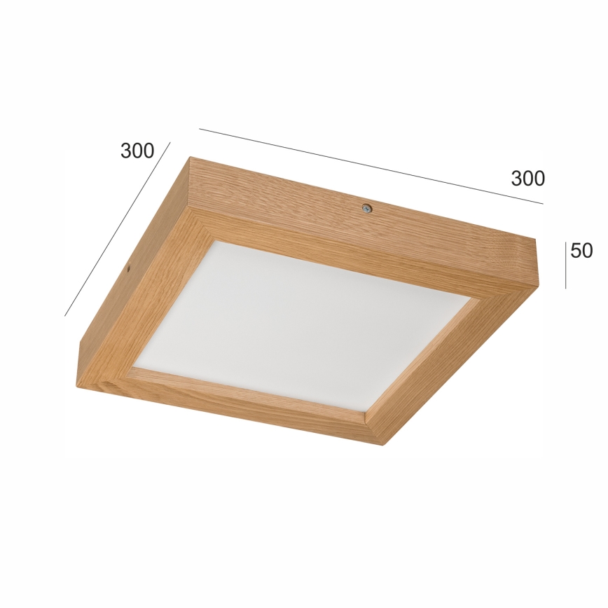 Brilagi - Himmennettävä kylpyhuoneen LED-kattovalaisin WOODY FRAME LED/24W/230V tammi 30x30 cm 3000-6000K IP44 + kauko-ohjaus